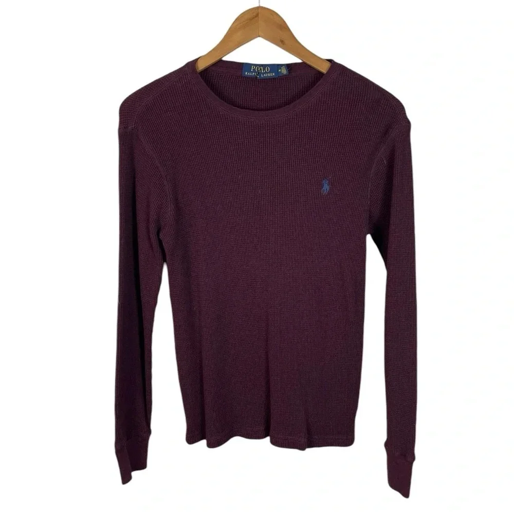 LS233 Men’s Polo Ralph Lauren Designer Thermal Waffle Long Sleeve Shirt M